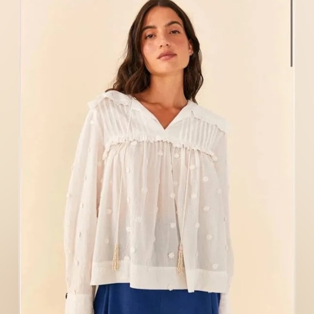 Farm Rio NWT 3d floral blouse